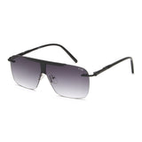 Irus Smoke Gradient Lens Square Sunglass Rim Less Shiny Black Frame With 100% Uv Protection - Irs1159C2Sg