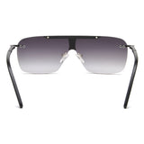 Irus Smoke Gradient Lens Square Sunglass Rim Less Shiny Black Frame With 100% Uv Protection - Irs1159C2Sg