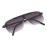 Irus Smoke Gradient Lens Square Sunglass Rim Less Shiny Black Frame With 100% Uv Protection - Irs1159C2Sg