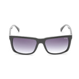Irus Smoke Gradient Lens Square Sunglass Full Rim Shiny Black Frame With 100% Uv Protection - Irs1167C1Sg