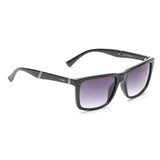 Irus Smoke Gradient Lens Square Sunglass Full Rim Shiny Black Frame With 100% Uv Protection - Irs1167C1Sg
