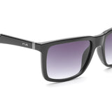 Irus Smoke Gradient Lens Square Sunglass Full Rim Shiny Black Frame With 100% Uv Protection - Irs1167C1Sg