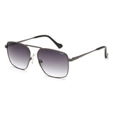 Irus Smoke Gradient Lens Square Sunglass Full Rim Shiny Dark Gun Frame With 100% Uv Protection - Irs1178C2Sg