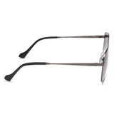 Irus Smoke Gradient Lens Square Sunglass Full Rim Shiny Dark Gun Frame With 100% Uv Protection - Irs1178C2Sg