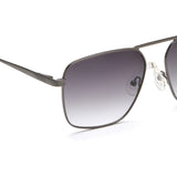 Irus Smoke Gradient Lens Square Sunglass Full Rim Shiny Dark Gun Frame With 100% Uv Protection - Irs1178C2Sg