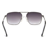 Irus Smoke Gradient Lens Square Sunglass Full Rim Shiny Dark Gun Frame With 100% Uv Protection - Irs1178C2Sg