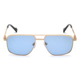 Irus Blue Lens Square Sunglass Full Rim Shiny Gold Frame With 100% Uv Protection - Irs1183C1Sg