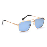 Irus Blue Lens Square Sunglass Full Rim Shiny Gold Frame With 100% Uv Protection - Irs1183C1Sg