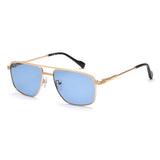 Irus Blue Lens Square Sunglass Full Rim Shiny Gold Frame With 100% Uv Protection - Irs1183C1Sg