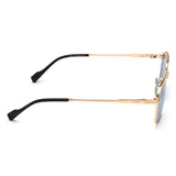 Irus Blue Lens Square Sunglass Full Rim Shiny Gold Frame With 100% Uv Protection - Irs1183C1Sg