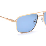 Irus Blue Lens Square Sunglass Full Rim Shiny Gold Frame With 100% Uv Protection - Irs1183C1Sg