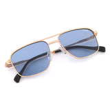 Irus Blue Lens Square Sunglass Full Rim Shiny Gold Frame With 100% Uv Protection - Irs1183C1Sg