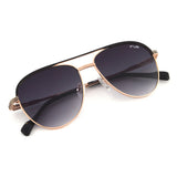 Irus Smoke Gradient Lens Pilot Sunglass Full Rim Shiny Light Gold-Matt Black Frame With 100% Uv Protection - Irs1185C1Sg