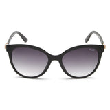 Irus Smoke Gradient Lens Cat Eye Sunglass Full Rim Shiny Black Frame With 100% Uv Protection - Irs1188C1Sg