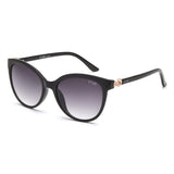 Irus Smoke Gradient Lens Cat Eye Sunglass Full Rim Shiny Black Frame With 100% Uv Protection - Irs1188C1Sg
