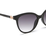Irus Smoke Gradient Lens Cat Eye Sunglass Full Rim Shiny Black Frame With 100% Uv Protection - Irs1188C1Sg