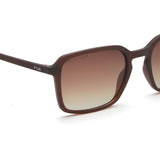 Irus Brown Gradient Lens Square Sunglass Full Rim Matt Transparent Brown Frame With 100% Uv Protection - Irs1190C2Psg
