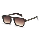 Irus Brown Gradient Lens Rectangular Sunglass Full Rim Shiny Crystal Dark Brown Frame With 100% Uv Protection - Irs1191C2Sg