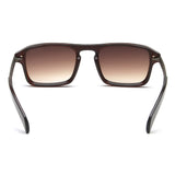 Irus Brown Gradient Lens Rectangular Sunglass Full Rim Shiny Crystal Dark Brown Frame With 100% Uv Protection - Irs1191C2Sg