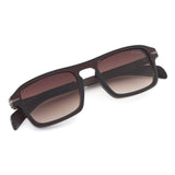 Irus Brown Gradient Lens Rectangular Sunglass Full Rim Shiny Crystal Dark Brown Frame With 100% Uv Protection - Irs1191C2Sg