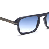 Irus Blue Gradient Lens Rectangular Sunglass Full Rim Shiny Blue Frame With 100% Uv Protection - Irs1191C3Sg