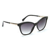 Irus Smoke Gradient Lens Cat Eye Sunglass Full Rim Shiny Black Frame With 100% Uv Protection - Irs1193C1Sg