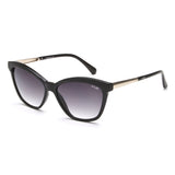 Irus Smoke Gradient Lens Cat Eye Sunglass Full Rim Shiny Black Frame With 100% Uv Protection - Irs1193C1Sg