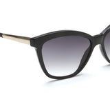 Irus Smoke Gradient Lens Cat Eye Sunglass Full Rim Shiny Black Frame With 100% Uv Protection - Irs1193C1Sg