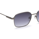 Irus Smoke Gradient Lens Rectangular Sunglass Full Rim Shiny Dark Gun Frame With 100% Uv Protection - Irs1201C2Sg