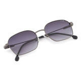 Irus Smoke Gradient Lens Rectangular Sunglass Full Rim Shiny Dark Gun Frame With 100% Uv Protection - Irs1201C2Sg