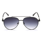 Irus Smoke Gradient Lens Pilot Sunglass Full Rim Shiny Black Frame With 100% Uv Protection - Irs1202C1Sg
