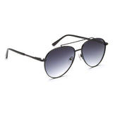 Irus Smoke Gradient Lens Pilot Sunglass Full Rim Shiny Black Frame With 100% Uv Protection - Irs1202C1Sg