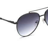 Irus Smoke Gradient Lens Pilot Sunglass Full Rim Shiny Black Frame With 100% Uv Protection - Irs1202C1Sg