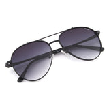 Irus Smoke Gradient Lens Pilot Sunglass Full Rim Shiny Black Frame With 100% Uv Protection - Irs1202C1Sg
