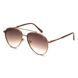 Irus Brown Gradient Lens Pilot Sunglass Full Rim Shiny Brown Frame With 100% Uv Protection - Irs1202C3Sg