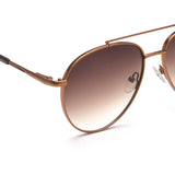 Irus Brown Gradient Lens Pilot Sunglass Full Rim Shiny Brown Frame With 100% Uv Protection - Irs1202C3Sg