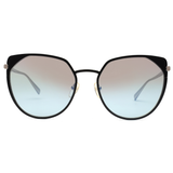 Longchamp Blue Lens Modified Rectangle Sunglass Full Rim Black Frame With 100% Uv Protection - Lo 102 001 58 S