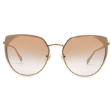 Longchamp Brown Gradient Lens Modified Rectangle Sunglass Full Rim Gold Frame With 100% Uv Protection - Lo 102 714 58 S