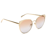Longchamp Brown Gradient Lens Modified Rectangle Sunglass Full Rim Gold Frame With 100% Uv Protection - Lo 102 714 58 S