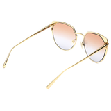 Longchamp Brown Gradient Lens Modified Rectangle Sunglass Full Rim Gold Frame With 100% Uv Protection - Lo 102 714 58 S