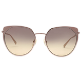 Longchamp Brown Gradient Lens Modified Rectangle Sunglass Full Rim Rose Gold Frame With 100% Uv Protection - Lo 102 770 58 S