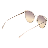 Longchamp Brown Gradient Lens Modified Rectangle Sunglass Full Rim Rose Gold Frame With 100% Uv Protection - Lo 102 770 58 S