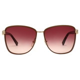 Longchamp Brown Gradient Lens Tea Cup Sunglass Full Rim Gold Frame With 100% Uv Protection - Lo 103 717 58 S