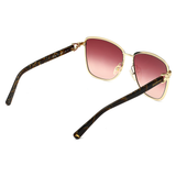 Longchamp Brown Gradient Lens Tea Cup Sunglass Full Rim Gold Frame With 100% Uv Protection - Lo 103 717 58 S