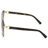 Longchamp Brown Gradient Lens Tea Cup Sunglass Full Rim Gold Frame With 100% Uv Protection - Lo 103 717 58 S