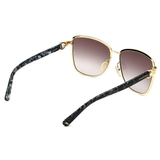 Longchamp Brown Gradient Lens Tea Cup Sunglass Full Rim Gold Frame With 100% Uv Protection - Lo 103 720 58 S