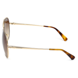 Longchamp Brown Gradient Lens Aviator Sunglass Full Rim Gold Bourbon Frame With 100% Uv Protection - Lo 104 717 61 S