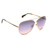 Longchamp Green Lens Aviator Sunglass Full Rim Gold Frame  - 886895347556