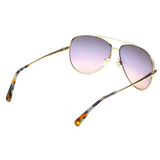 Longchamp Green Lens Aviator Sunglass Full Rim Gold Frame  - 886895347556