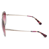 Longchamp Purple Lens Aviator Sunglass Full Rim Rose Gold Frame  - 886895347570